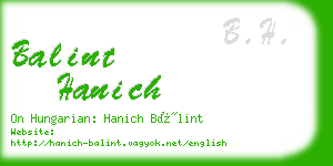 balint hanich business card